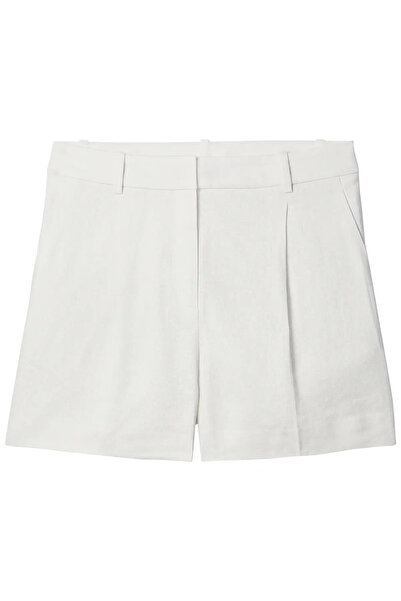 Calvin Klein LINEN SHORT - ENTRY, 67U, 4 Kadın Beyaz Şort