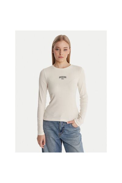 Guess Jeans Bluză de damă W6RP22KA0H1 Crem