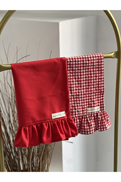 Empressco Set of 2 Lovely X Mia Linen Ruffled Tea Towels
