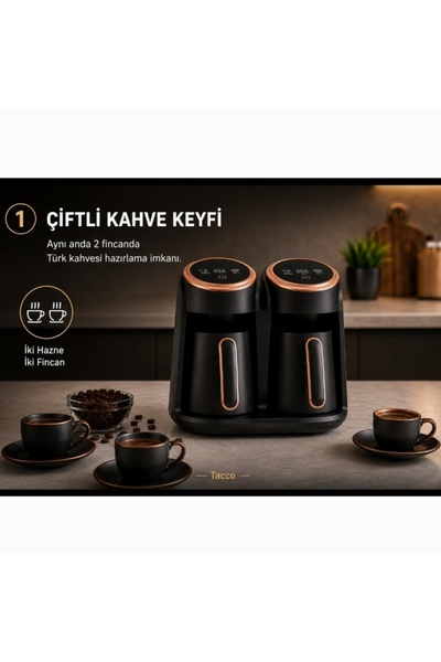 Genel Markalar 8 Fincan Kapasiteli Sütlü veya Türk Kahvesi Makinası Renkte Fa...