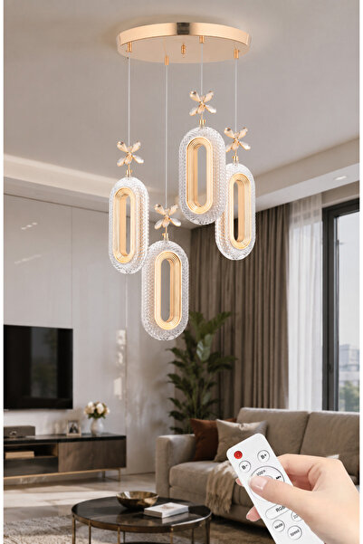 Çadırcı Elektrik Alfa Led 4'lü Gold Kumandalı 3 Renk Ledli 4 Mod Modern Led A...