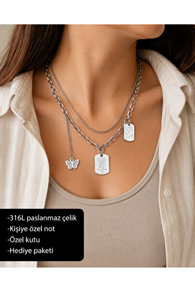 HER ŞEY NOTA www.herseynota.com 316L Stainless Steel Double Chain Butterfly a...