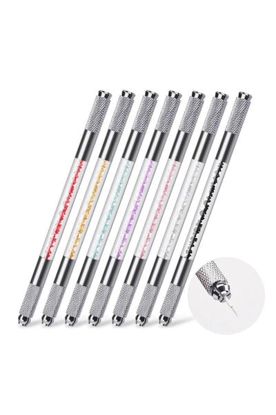 ARLOVİS Nail Microblading Flat And Round Tebori Eyebrow Pen Double Sided