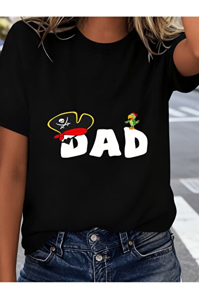 12 HERTZ تي شيرت مطبوع عليه Pirate Dad، قميص كاجوال بأكمام قصيرة وياقة دائرية...
