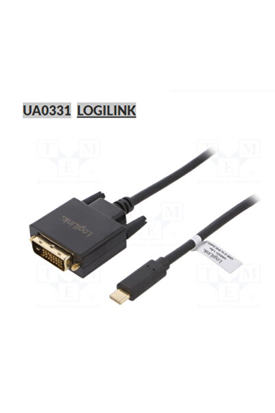 Skin Generics Cablu LogiLonk USB-C 3.2 la DVI 1.8m negru