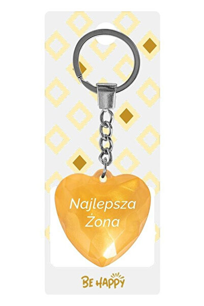 Be-Happy Gifts , Breloc din acrilic, cu text 'Najlepsza Zona', inima fatetata...