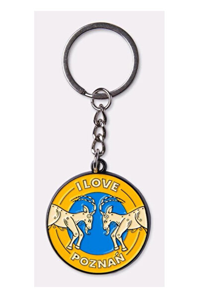 OEM Nadwyraz.com, Breloc pentru chei din metal emaliat cu design I Love Pozna...