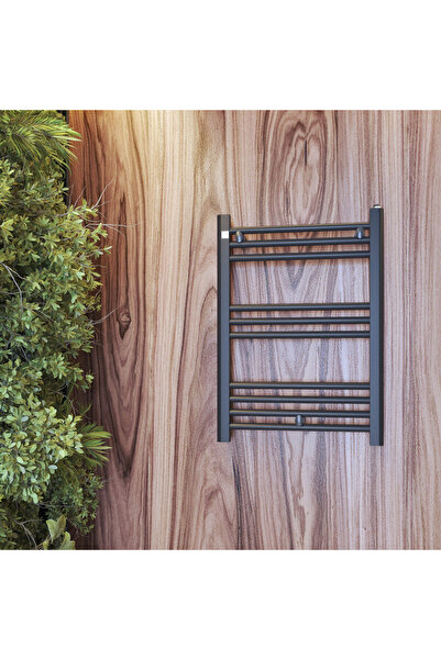 Granitan Radiator Baie Puerto, 50x70 cm, Negru, Otel, Tip Scara