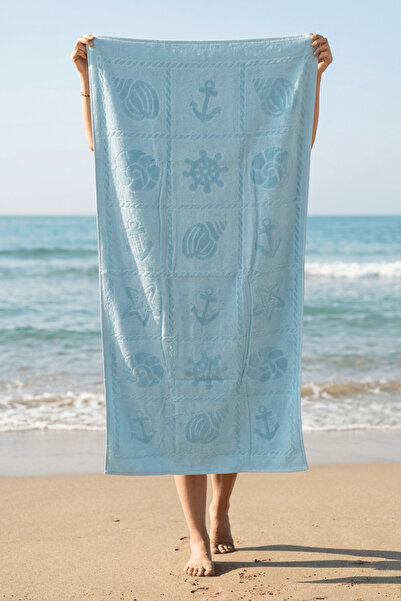 Menderes Home La Notte Summer Anchor 100% Cotton Peshtemal Green 70X140