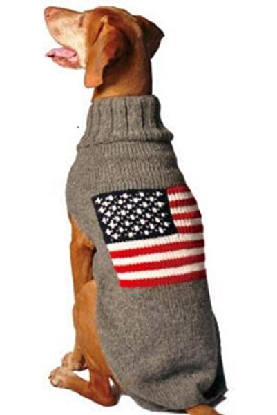 Chilly Dog American Flag Dog Sweater, XXL Size, Black Color, (200710)