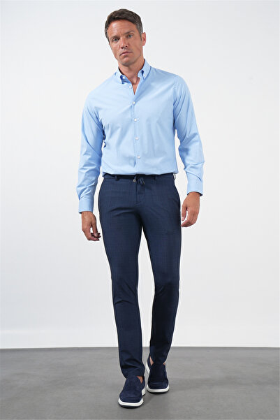 İmza Navy Blue Side Pocket Slim Fit Stretchy Jogger Pants 1003260179