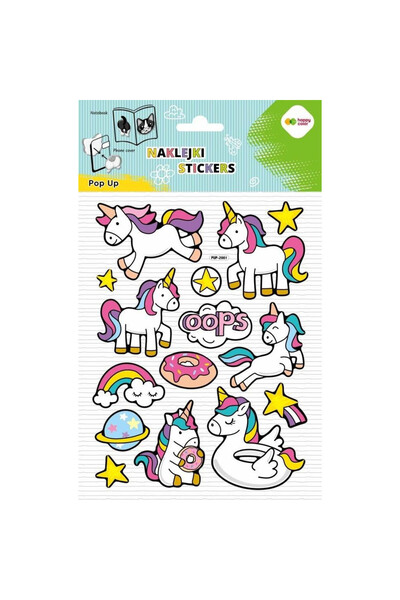GDD Stickere 3D Unicorn multicolor 14.6x24cm
