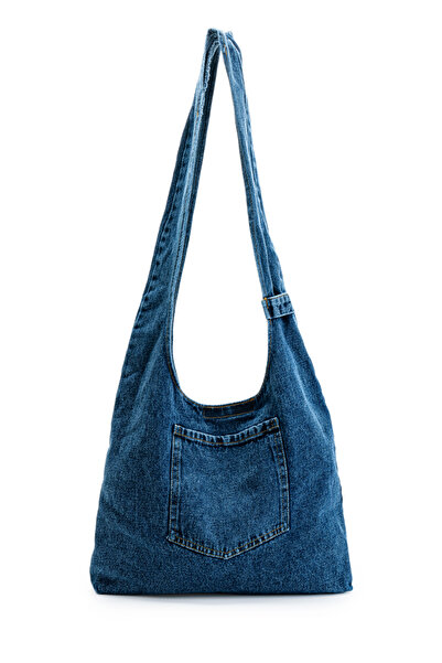 minebag Single Pocket Denim Women's Crossbody Bag Roxy Navy Blue