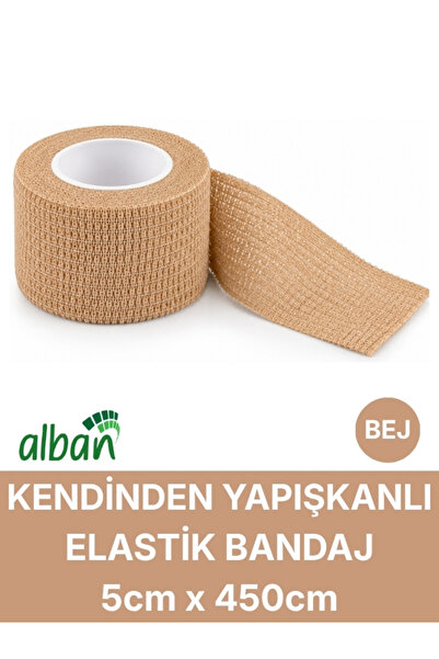 Alban 5cm Kendinden Yapışkanlı Elastik Bandaj, Kohesiv Bandaj 5cm x 4.5m – Sp...