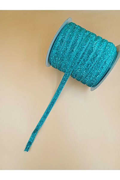 hobimixhobimix Turquoise Silvery Velvet Ribbon- 1 Cm- 8 Meters
