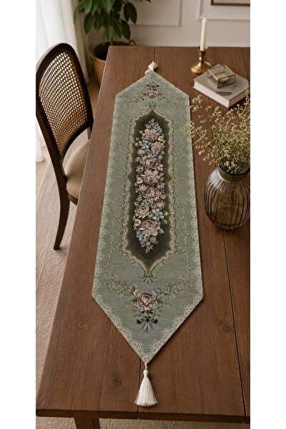 Yeshome Collection غطاء طاولة القهوة من رويال بوكيت شونيلي مقاس 35x170 مع شراشيب