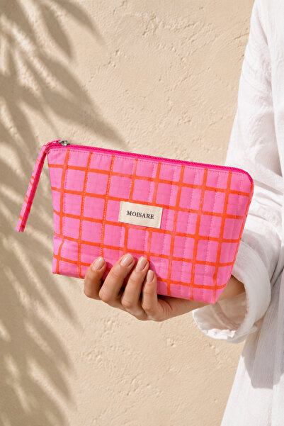 MOISARE Makeup Bag Quilted Organizer - Travel Cosmetic Organizer Zippered Mul...