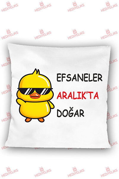 HEDİYELİKS Legends Are Born in December Printed Birthday Gift Pillow