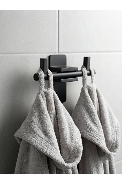 BERFİNO Bathrobe Hanger Double Hook Wall Mounted Bathroom Towel and Robe Hang...