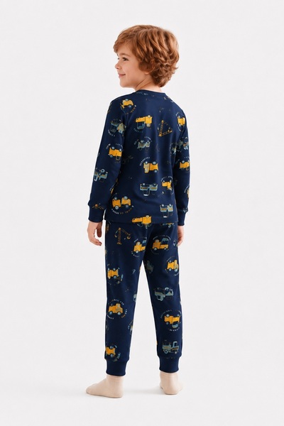 Mnk Baby&Kids Erkek Çocuk Baskılı Penye Pijama Takımı M00844 LACİVERT