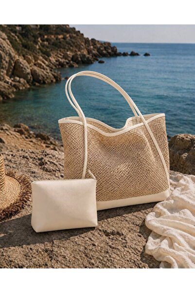 ValeriaBag Summer Time Plaj Çantası + Değerli Eşya Çantası