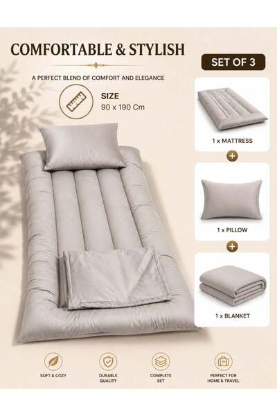 F.A.M.S Premium Single Floor Mattress Set 90 × 190 cm – Foldable Sleeping Mat...