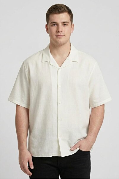 Calvin Klein Men Easy Fit Plain Short Sleeve Casual Shirt, White