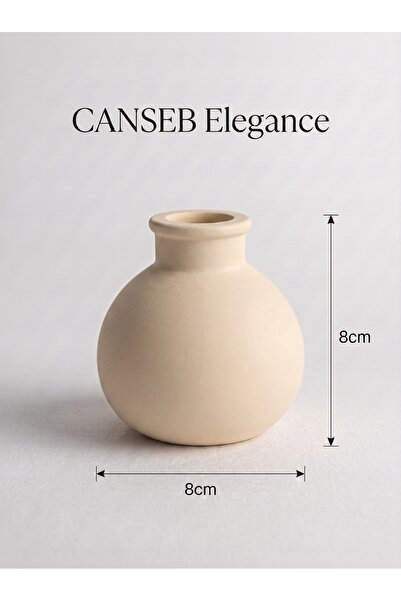 CANSEB Elegance Premium - Antique Beige - Tiny Chubby Vase - 8X8Cm - Hand-Pai...