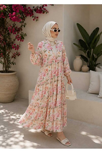 MissPuL Women's Buttoned Modal Fabric Flowy Long Dress