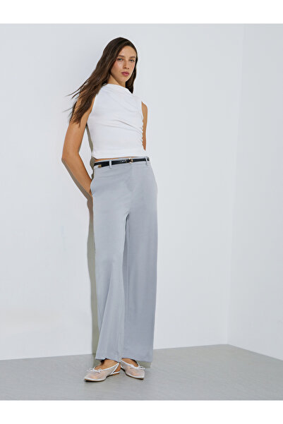 Styli Grey Scuba Wide Leg Pants