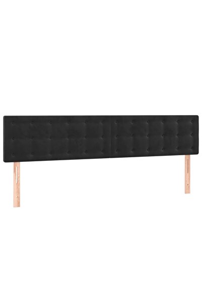 vidaxl Tăblii de pat, negru, 200x5x78/88 cm, catifea