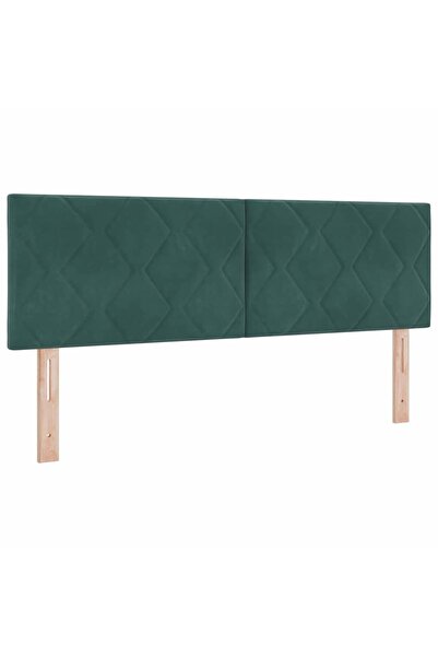 vidaxl Tăblie LED Verde închis 144 cm Catifea