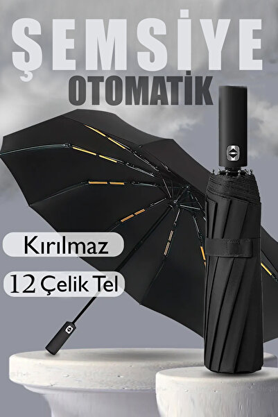 Empressco Dayanıklı Fiber 12 Tel Tam Otomatik Unisex Rüzgar Şemsiyesi