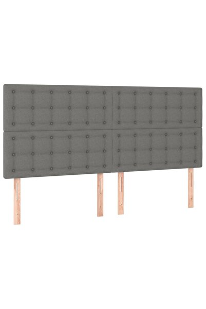 vidaxl Tăblie de pat gri închis 180x5x118/128 cm, material textil