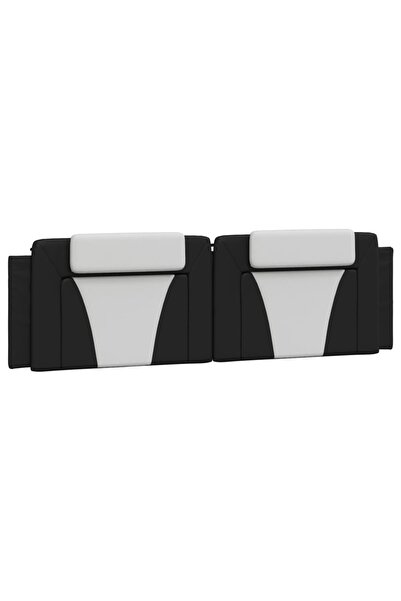 vidaxl Pernă pentru tăblie pat, Viana, negru și alb, 183cm, piele artificială