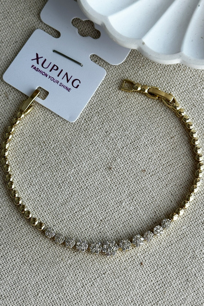 Xuping 14K Yuvarlak Taşlı Kelebek Kadın Bileklik 17+2 cm | Kararmaz Kadın Xuping Takı