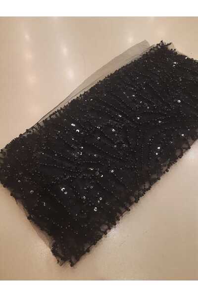 Safir Kumaş Kesip Aplik yada Motif Çıkarmalık Top Sonu 40 cm Taşlı Dantel