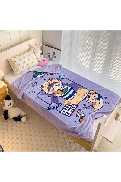 McDecor Βελούδινη Κουβέρτα με σχέδιο Αρνάκι (110Χ140) Space