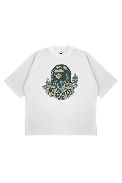 TRAGEDY تي شيرت للجنسين مقاس كبير من A BATHING APE مطبوع عليه زهور، قماش سميك...