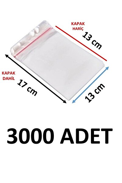 MTKardeşler 3000 قطعة 13 × 17 سم كيس زوجة شفاف لاصق من الجيلاتين