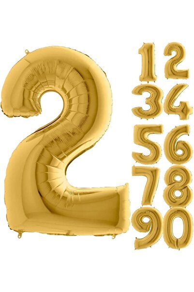 syncticaret 2 Rakam Balon Folyo Gold Altın Sarısı 16 Inç