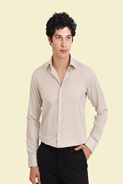Erkek Slim Fit uzun Kollu Kolay Ütülebilen Pamuklu King Gömlek