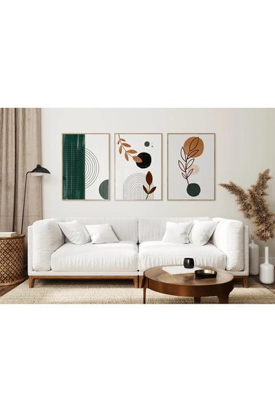 ALAYRA International Framed Abstract Painting Set of 3 Decorative Wall Art 60...