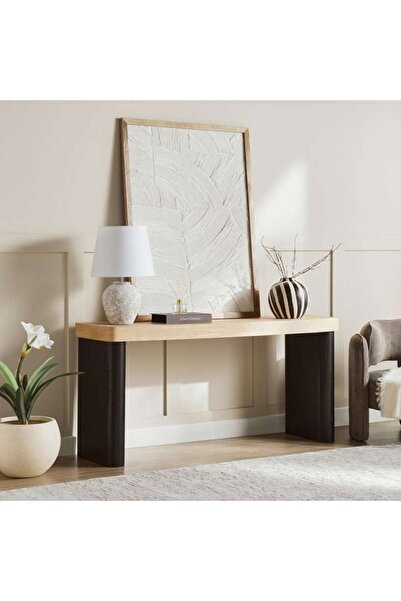 PAN HOME ALITTA NEW CONSOLE TABLE VENEER - NATURAL BLACK