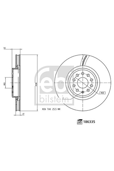 FEBI BILSTEIN Set 2 Discuri Frana Fata Dreapta/Stanga Audi Q4 E-tron Cupra Bo...