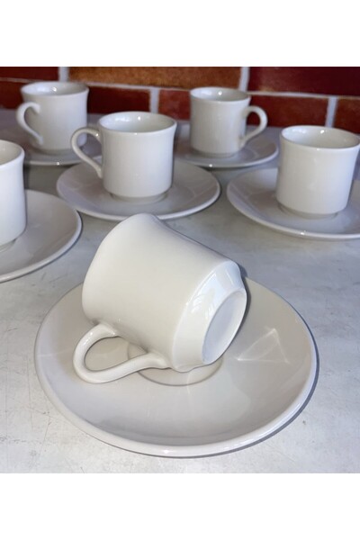 arte rossa Turkish Coffee Cup for 6 People White