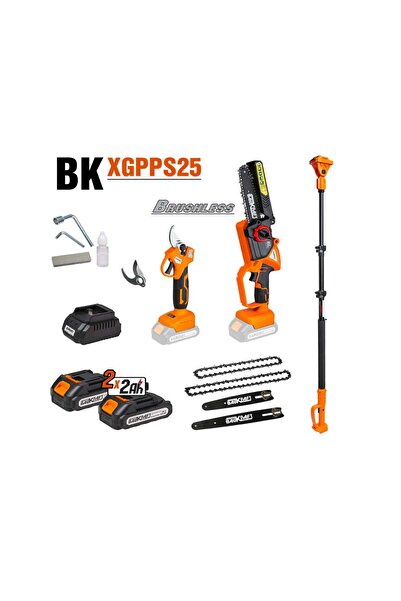 Baukraft Set drujbă, foarfecă de grădină și lopată electrică pentru crengi, 1...