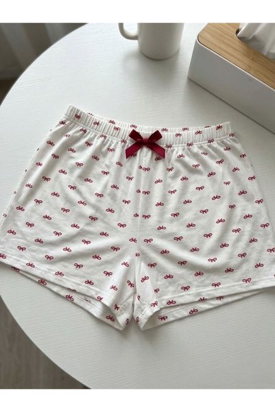 BLUE NIL Pijama din bumbac subțire, respirabilă, cu panglică din satin, cu detaliu în talie, cu model LĂMÂIE-CĂPȘUNĂ-CIREȘE, 3 piese.