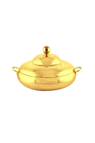 india Luxury Serving Container Ala Mod Designer Gold Hammered Finish 6.5 Liters