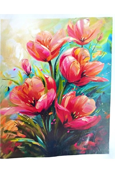 LİVA CRAFT Art & Craft Diamond Mosaic Painting, 30X40 Red Flowers Bead Gluing...